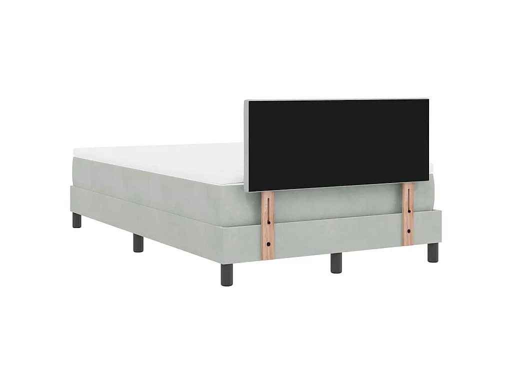 Cama tipo Box Spring Gris Claro 120 x 200 cm Terciopelo
