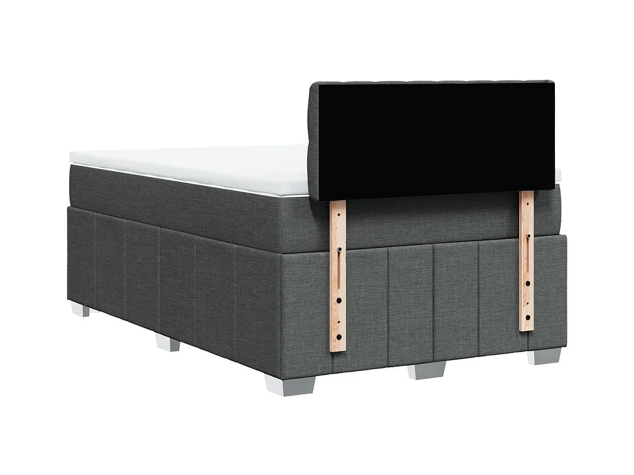 Boxspringbett mit Matratze Dunkelgrau 120x200 cm Stoff