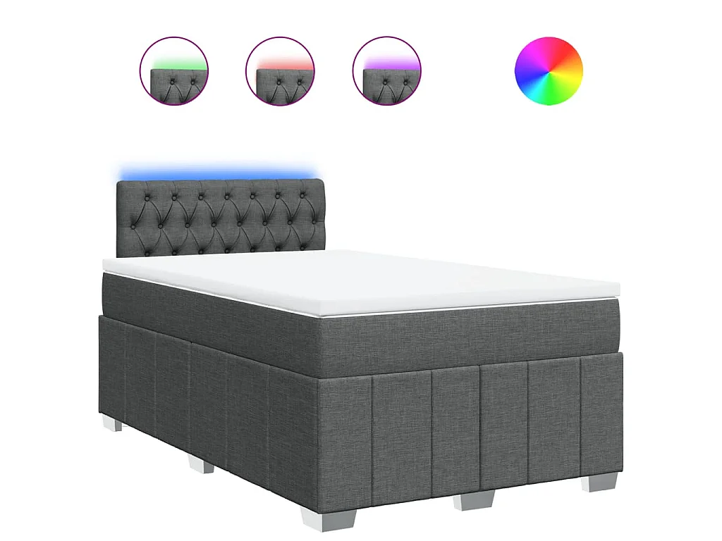 Boxspringbett mit Matratze Dunkelgrau 120x200 cm Stoff