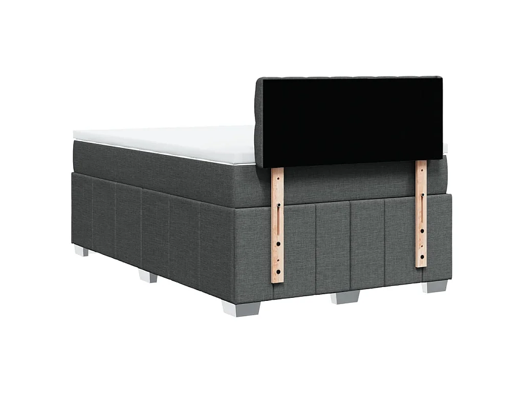 Boxspringbett mit Matratze Dunkelgrau 120x200 cm Stoff