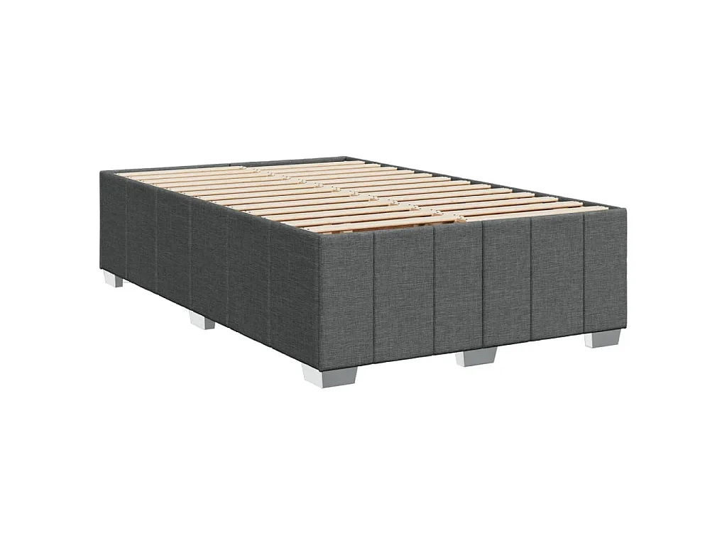 Boxspringbett mit Matratze Dunkelgrau 120x200 cm Stoff