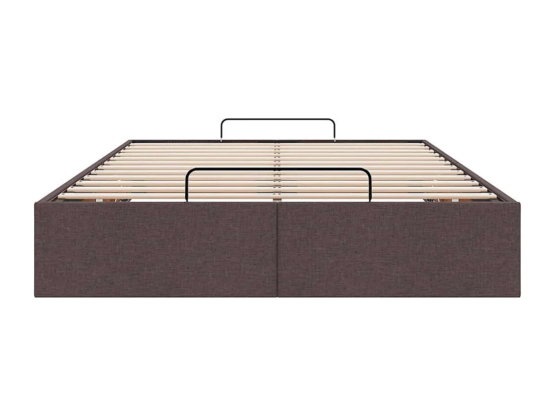 Cadre de lit ottoman sans matelas marron foncé 120x190 cm tissu