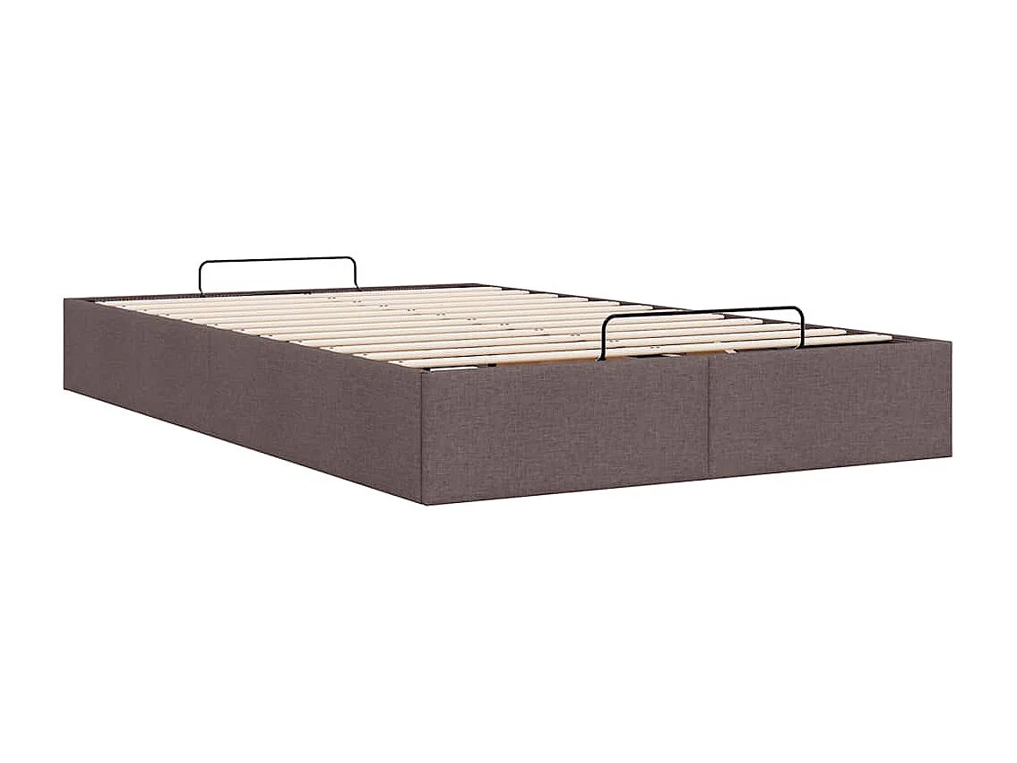 Cadre de lit ottoman sans matelas marron foncé 120x190 cm tissu
