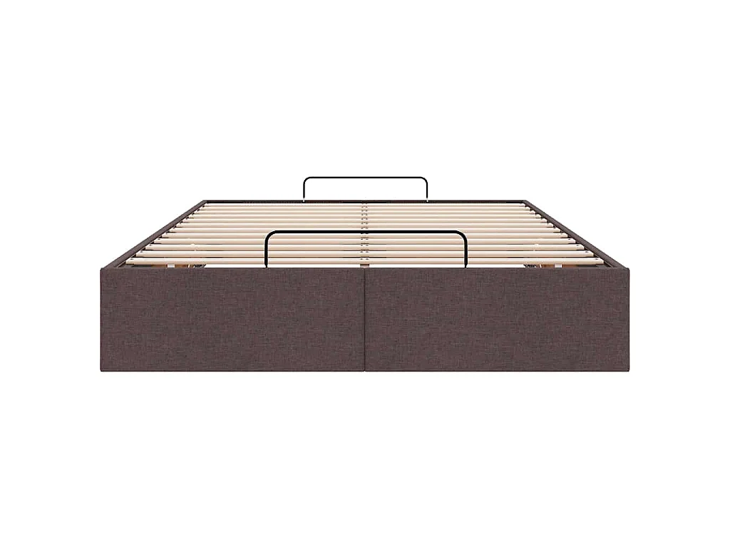 Ottoman-Bett ohne Matratze Dunkelbraun 120x190 cm Stoff