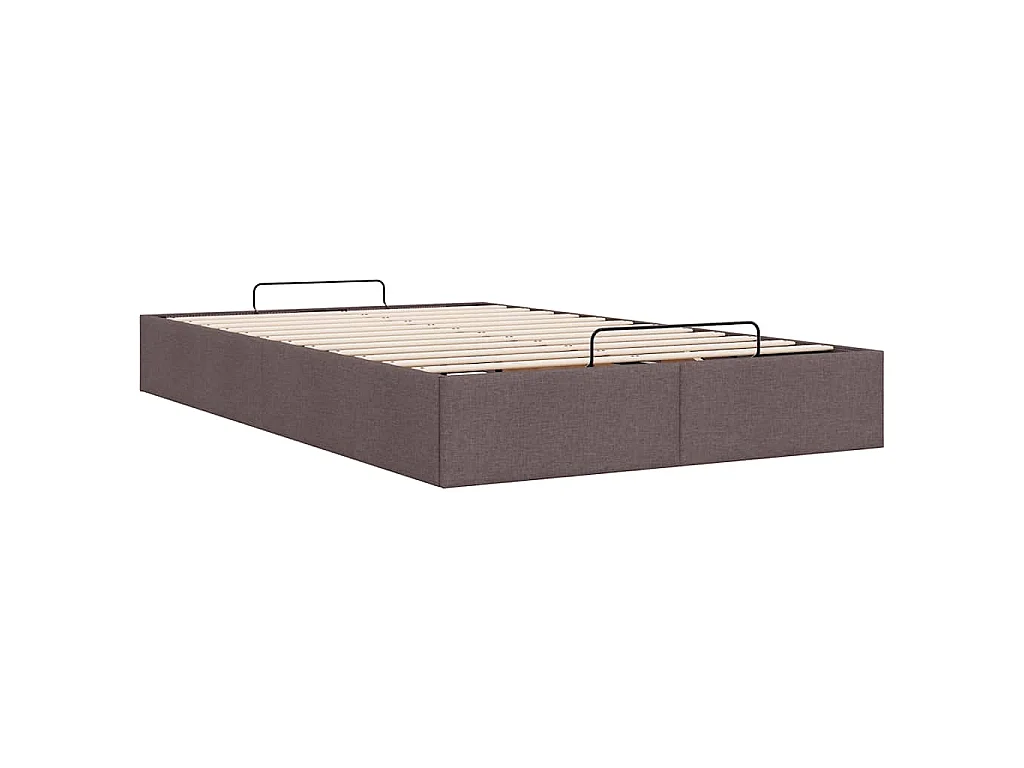 Ottoman-Bett ohne Matratze Dunkelbraun 120x190 cm Stoff