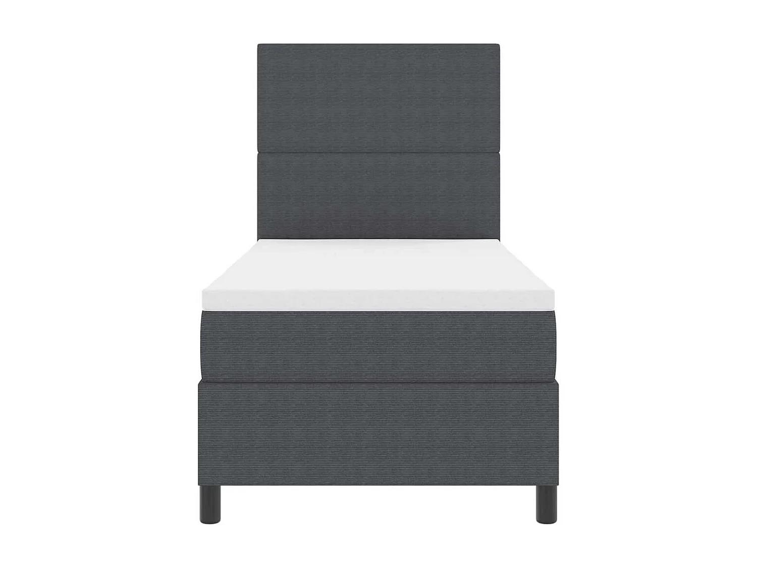 Lit à ressorts Gris foncé et blanc 100 x 200 cm