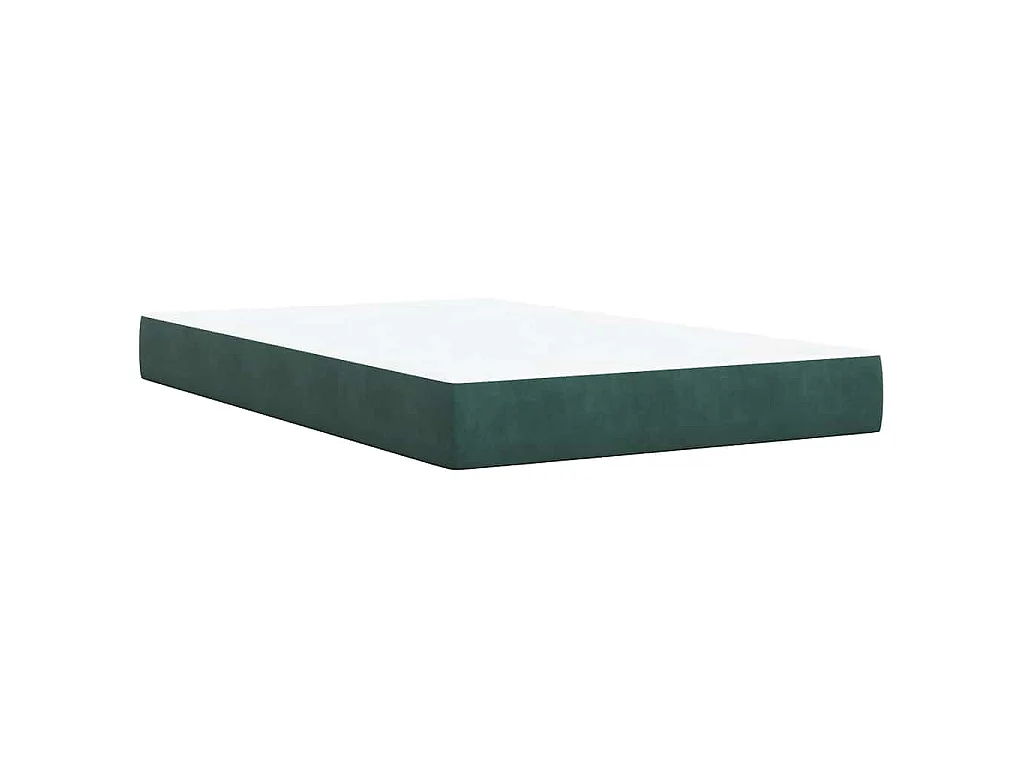 Cama boxspring com colchão 120x200 cm veludo verde-escuro