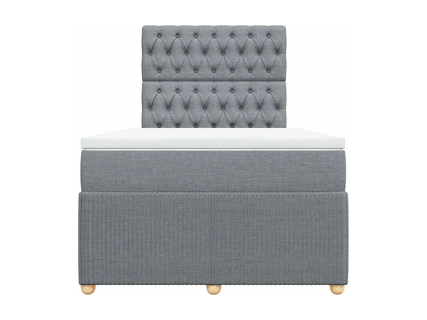 Sommier à lattes de lit et matelas gris clair 120x190 cm tissu