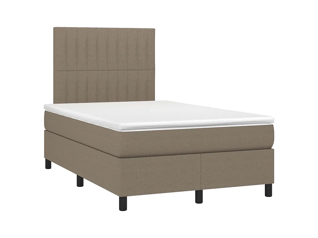 Boxspring met matras en LED stof taupe 120x190 cm