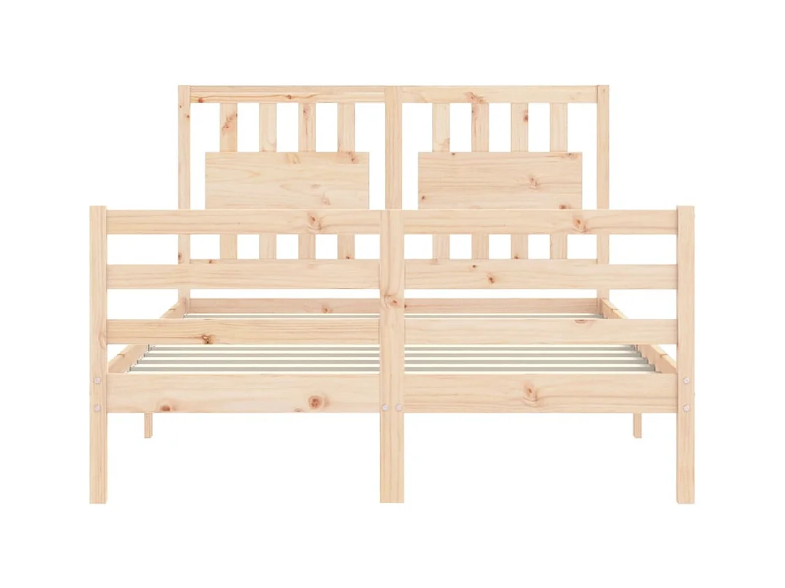 Bedframe met hoofdbord massief hout 120x200 cm