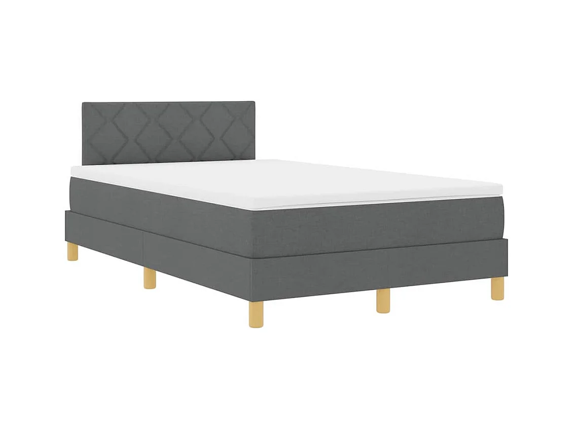 Boxspringbed met matras Donkergrijs 120 x 200 cm Stof