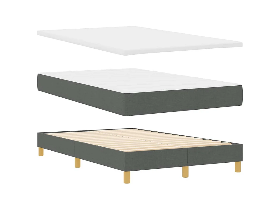 Boxspringbed met matras Donkergrijs 120 x 200 cm Stof