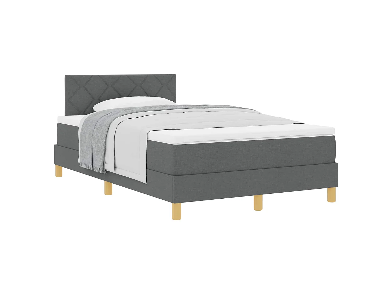 Boxspringbed met kussen Donkergrijs 120 x 200 cm Stof