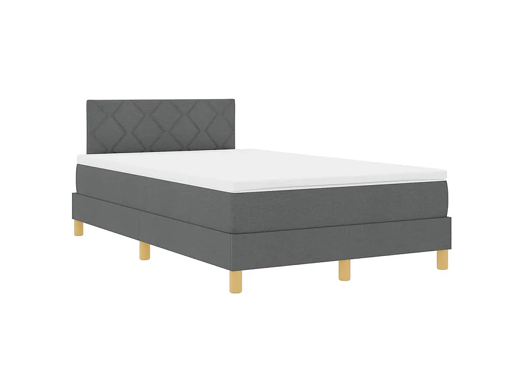 Boxspringbed met kussen Donkergrijs 120 x 200 cm Stof