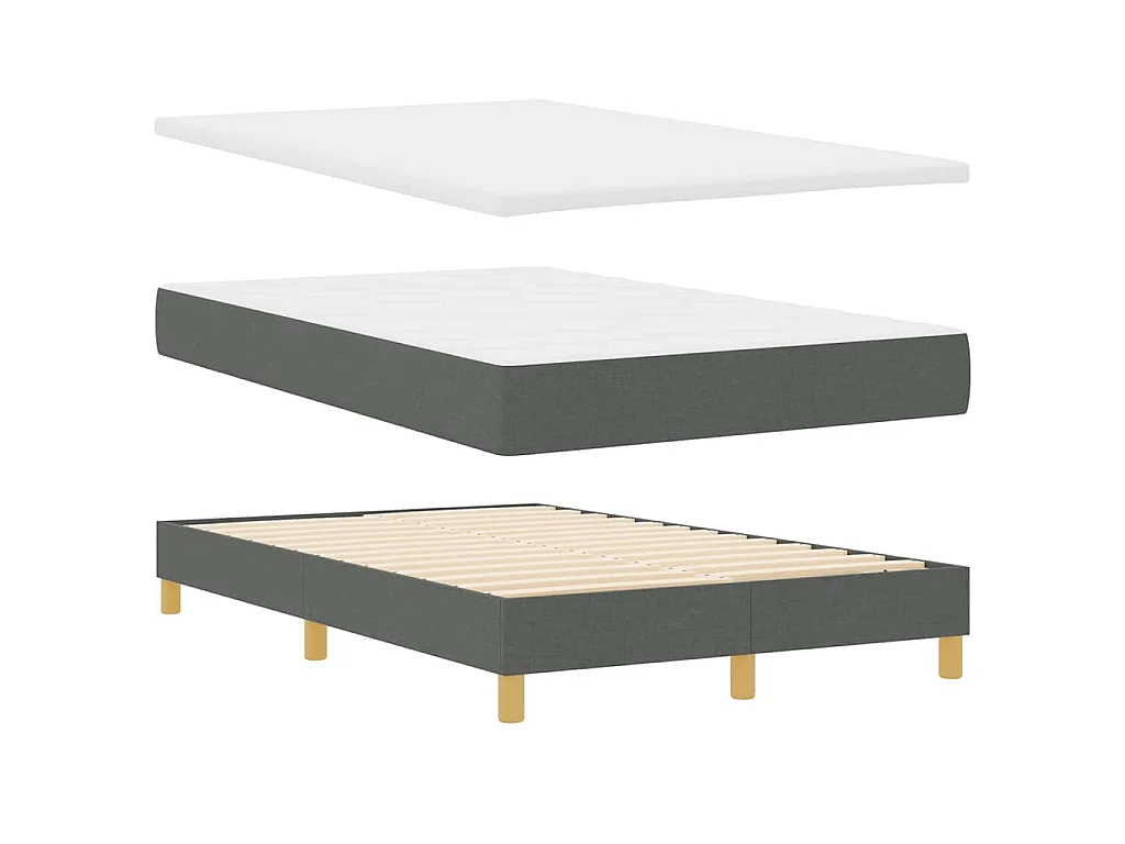 Boxspringbed met kussen Donkergrijs 120 x 200 cm Stof