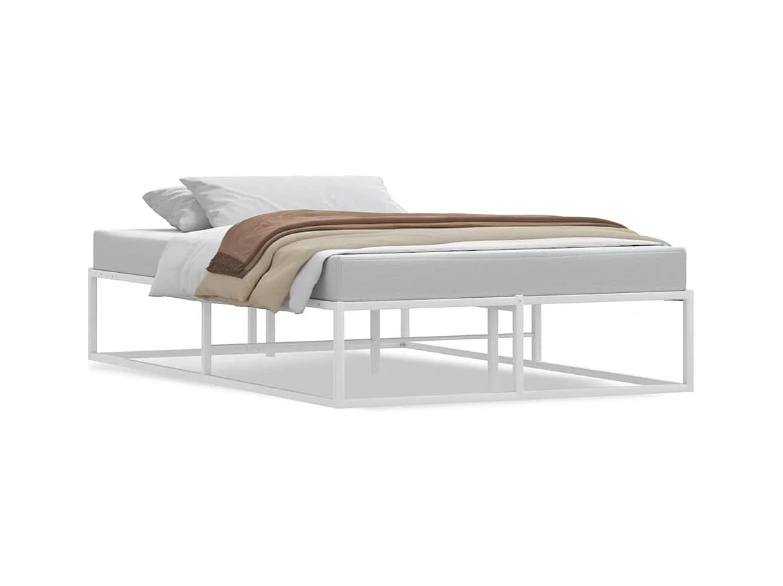 Estructura de cama sin colchón de metal blanco 120x200 cm