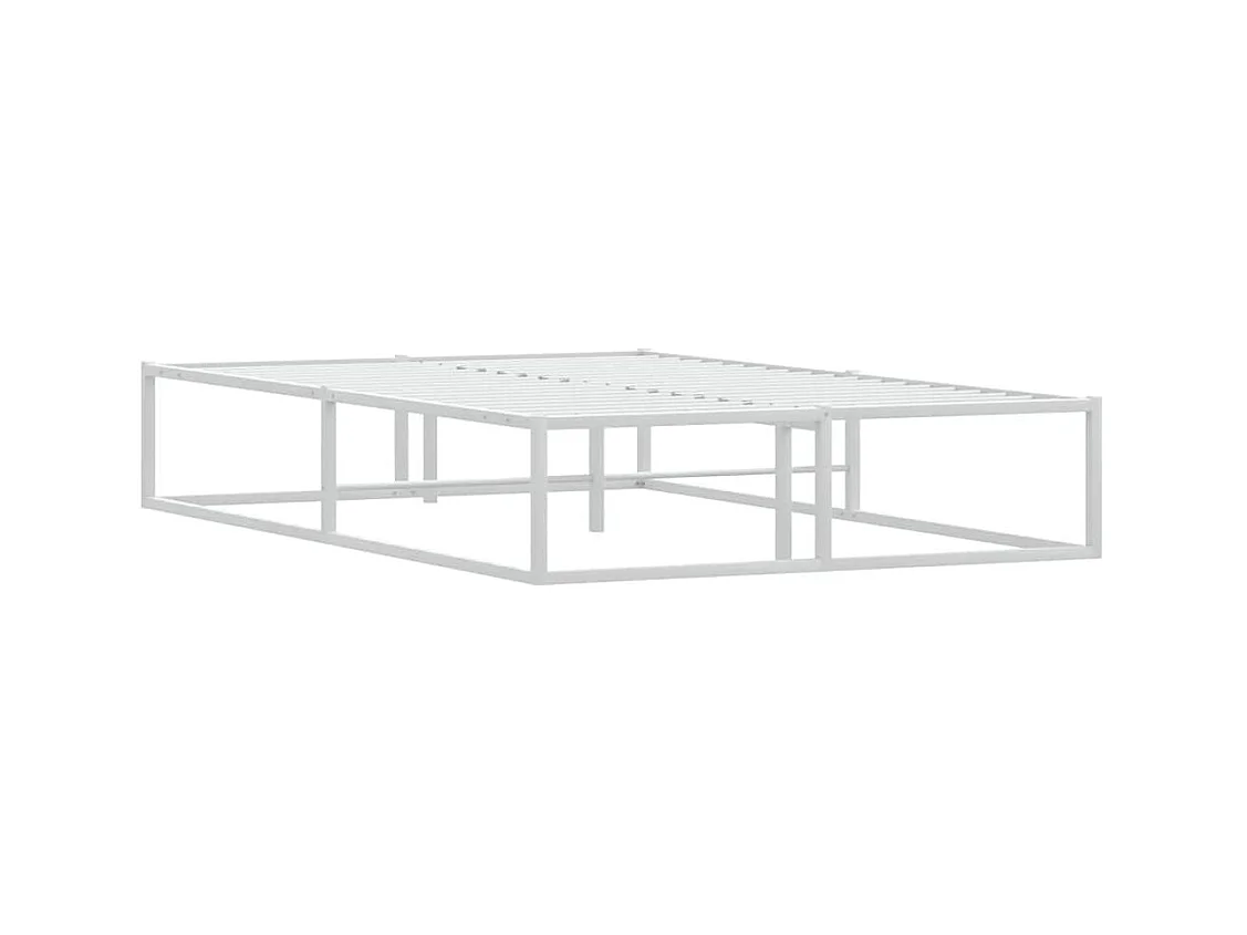 Estructura de cama sin colchón de metal blanco 120x200 cm