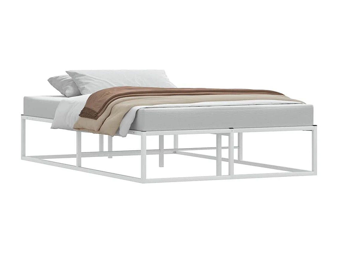 Cadre de lit sans matelas blanc 120x200 cm métal