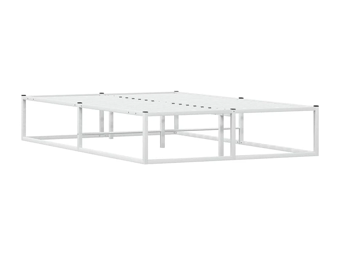 Cadre de lit sans matelas blanc 120x200 cm métal