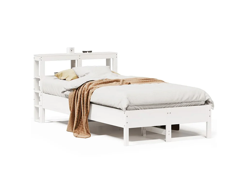 Letto senza Materasso Bianco 120x200 cm Legno Massello di Pino