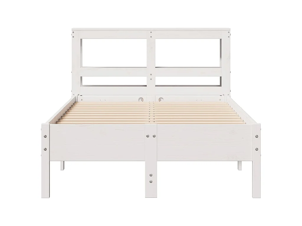 Letto senza Materasso Bianco 120x200 cm Legno Massello di Pino