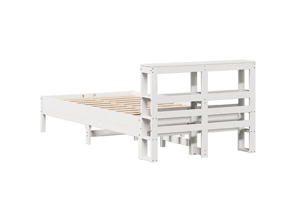 Letto senza Materasso Bianco 120x200 cm Legno Massello di Pino