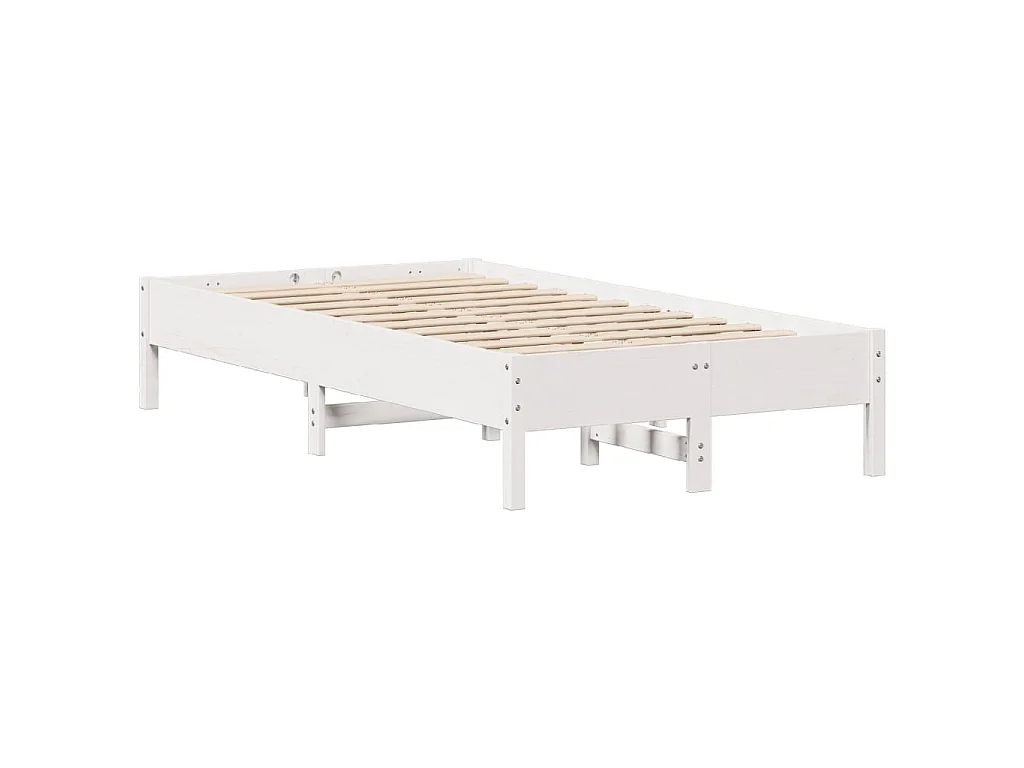 Letto senza Materasso Bianco 120x200 cm Legno Massello di Pino