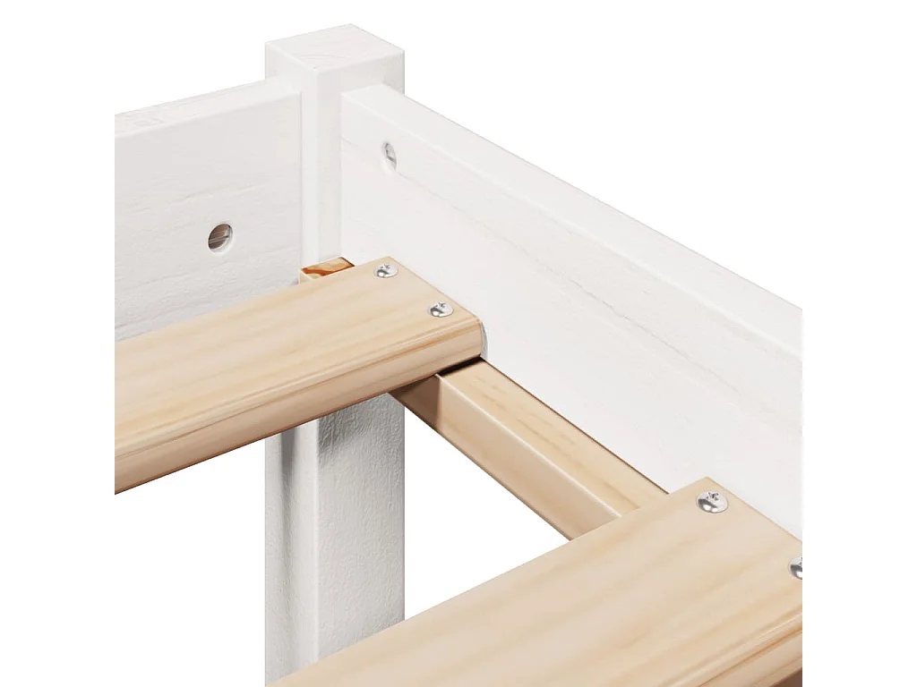 Letto senza Materasso Bianco 120x200 cm Legno Massello di Pino