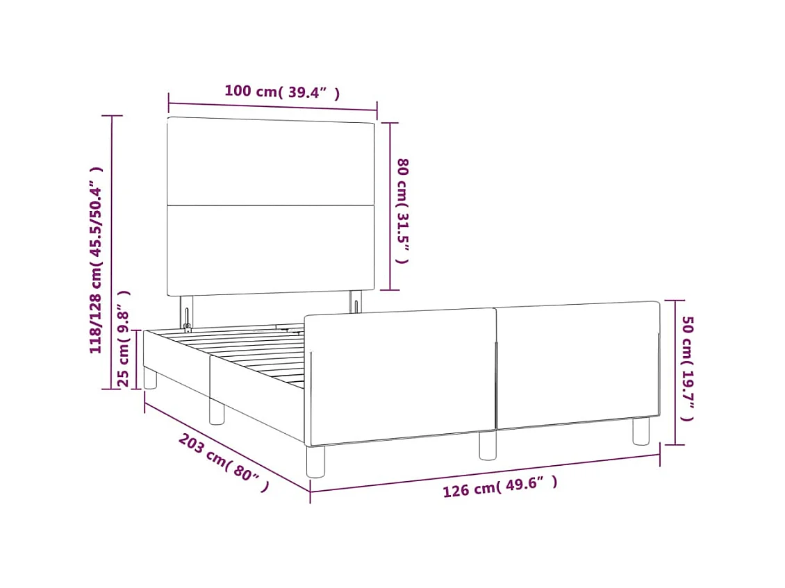 Giroletto senza Materasso Grigio Scuro 120x200 cm Velluto