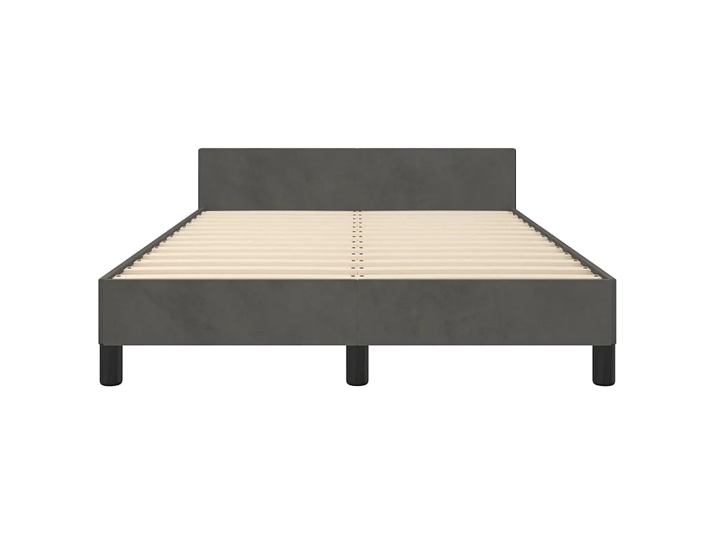 Cadre de lit sans matelas gris foncé 120x200 cm velours