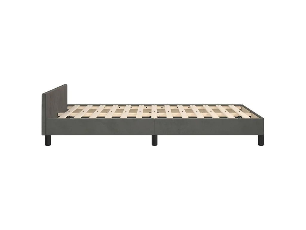 Cadre de lit sans matelas gris foncé 120x200 cm velours