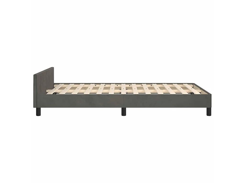 Cadre de lit sans matelas gris foncé 120x200 cm velours