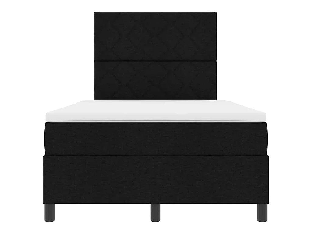 Letto a molle con strisce LED Nero 120 x 190 cm Tessuto