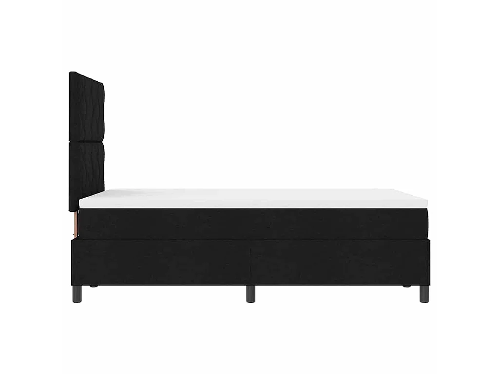 Letto a molle con strisce LED Nero 120 x 190 cm Tessuto