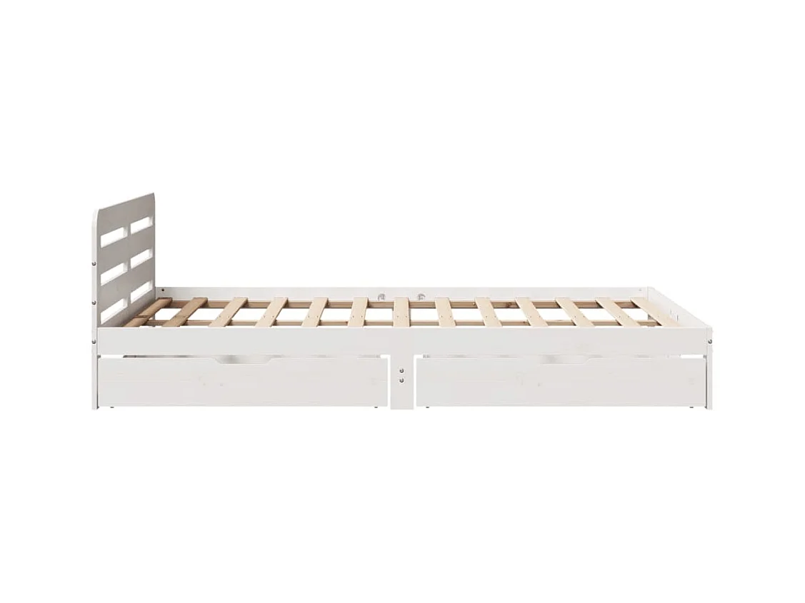 Cadre de lit sans matelas blanc 120x190 cm bois de pin massif