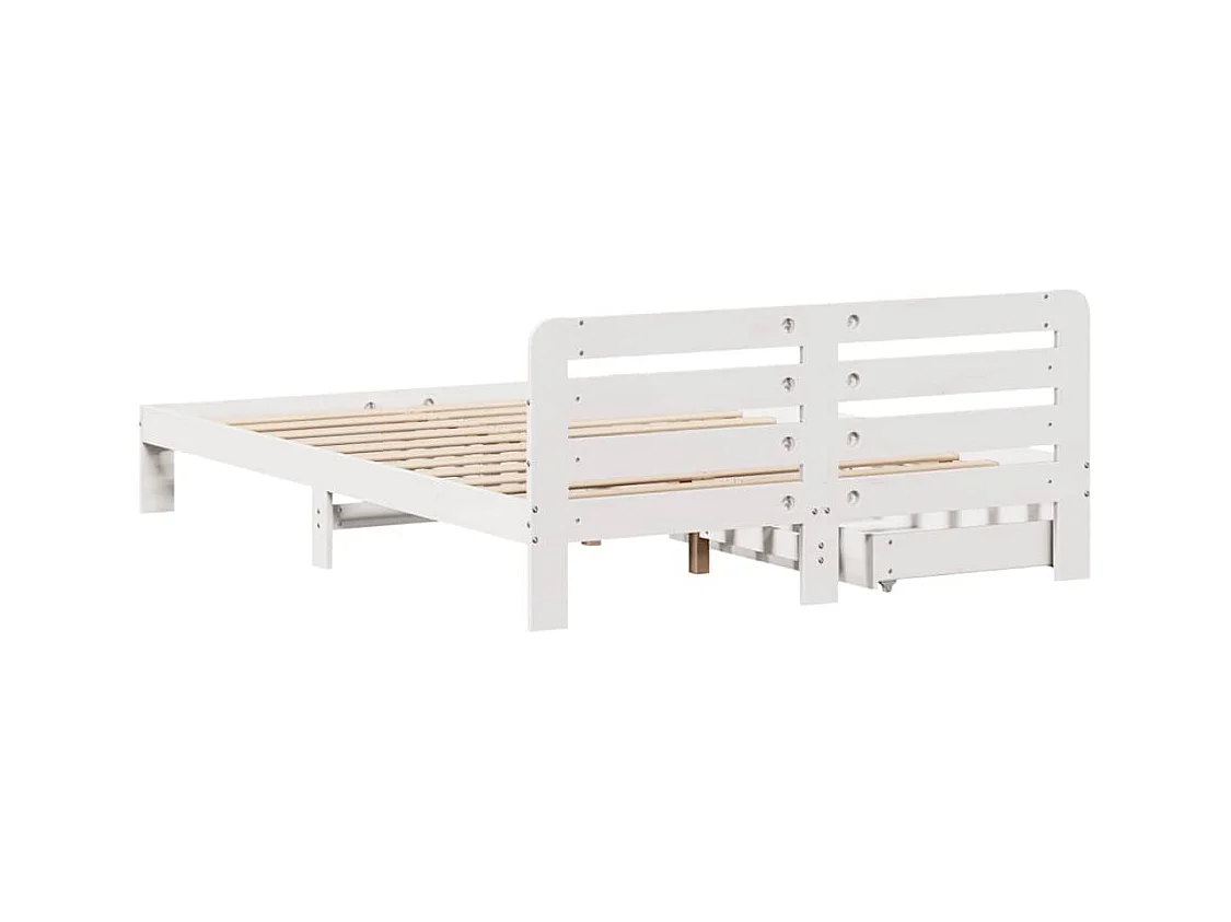 Cadre de lit sans matelas blanc 120x190 cm bois de pin massif