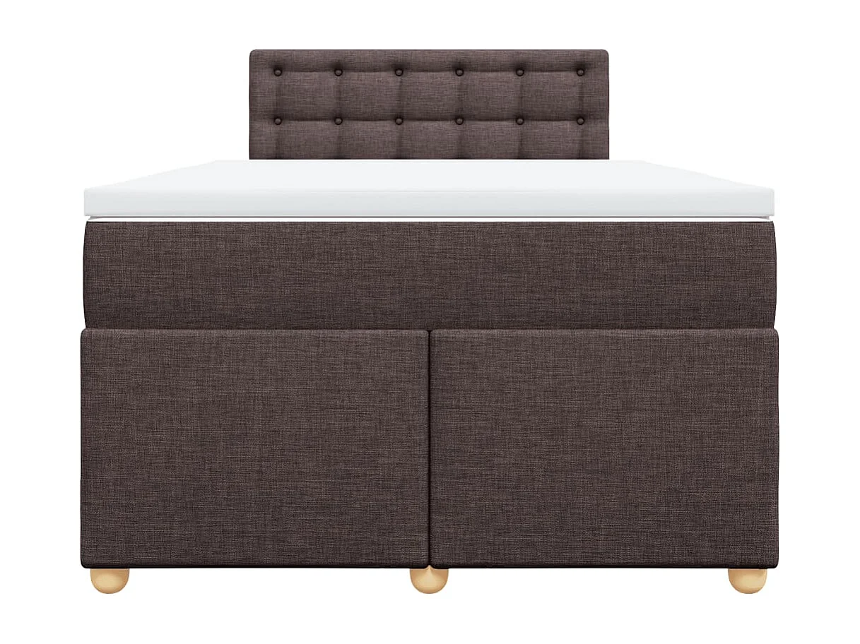 Sommier à lattes de lit et matelas marron foncé 120x190cm tissu