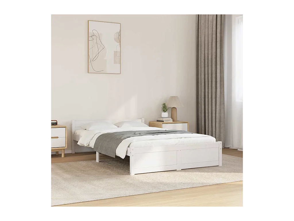 Giroletto Bianco in Legno Massello 120x190 cm Small Double