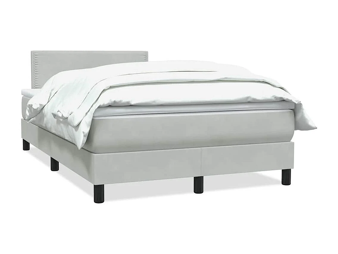 Boxspring met matras fluweel lichtgrijs 120x220 cm