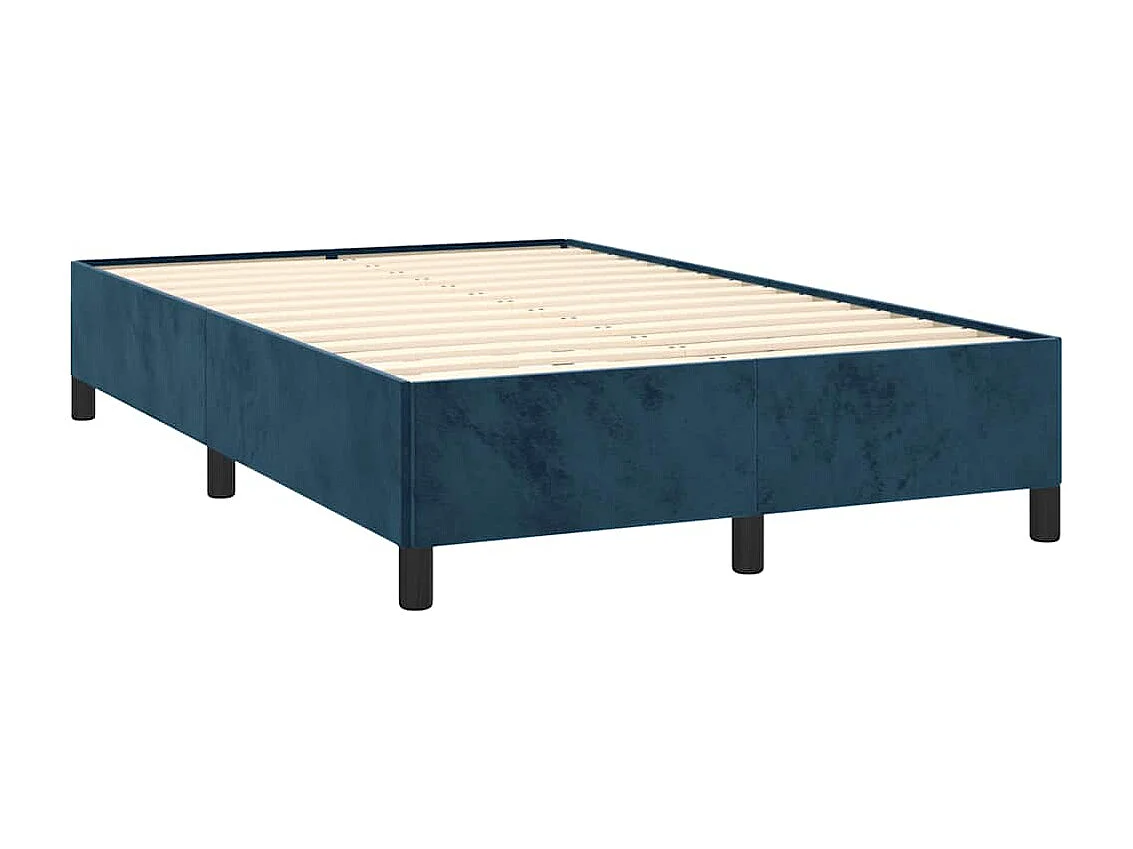 Giroletto a Molle con Materasso Blu Scuro 120x190 cm in Velluto