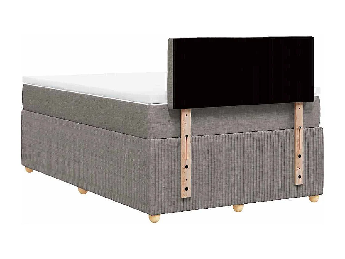 Sommier à lattes de lit avec matelas taupe 120x190 cm tissu
