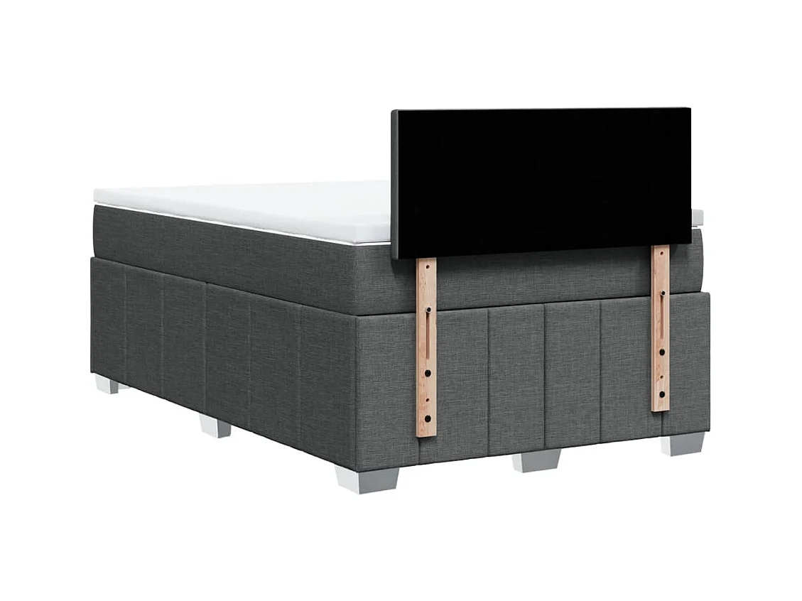 Sommier à lattes de lit avec matelas gris foncé 120x190cm tissu
