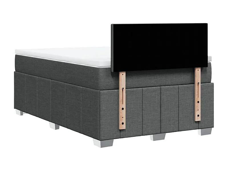 Giroletto a Molle con Materasso Grigio Scuro 120x190cm Tessuto