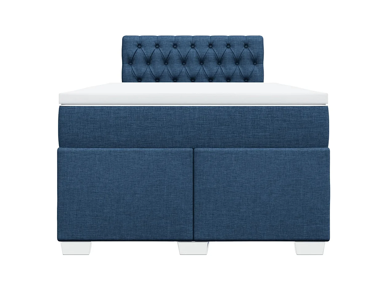 Sommier à lattes de lit avec matelas bleu 120x190 cm tissu