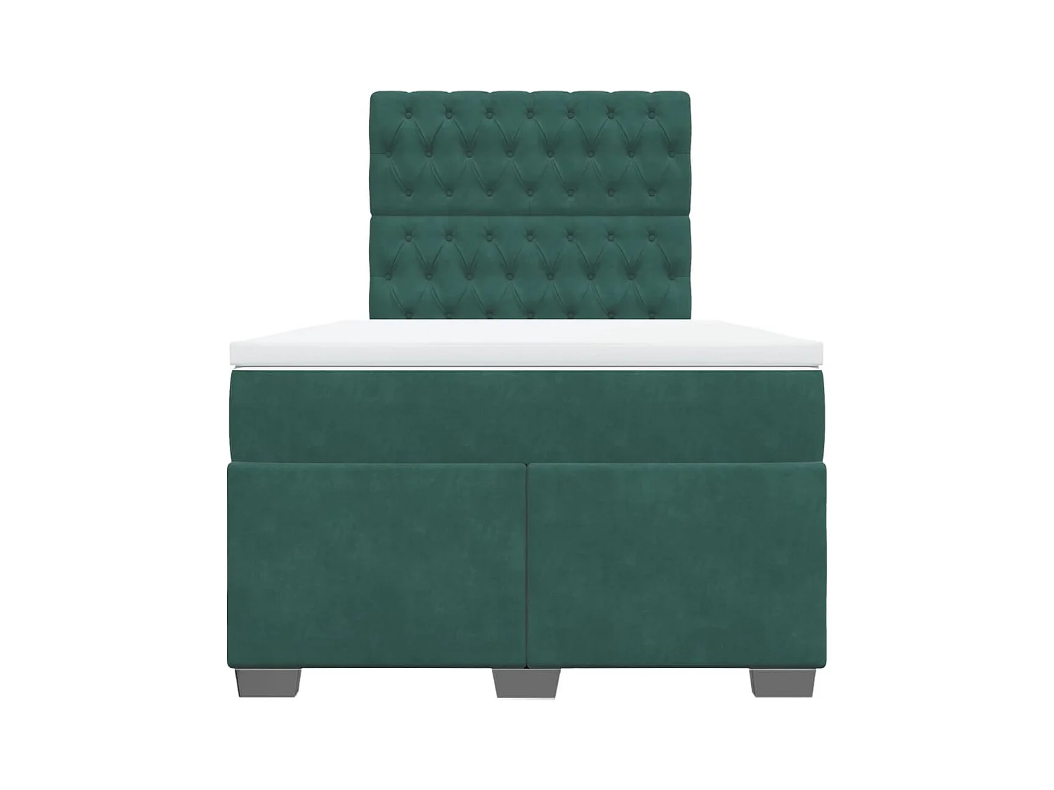 Sommier à lattes de lit et matelas Vert foncé 120x200cm Velours