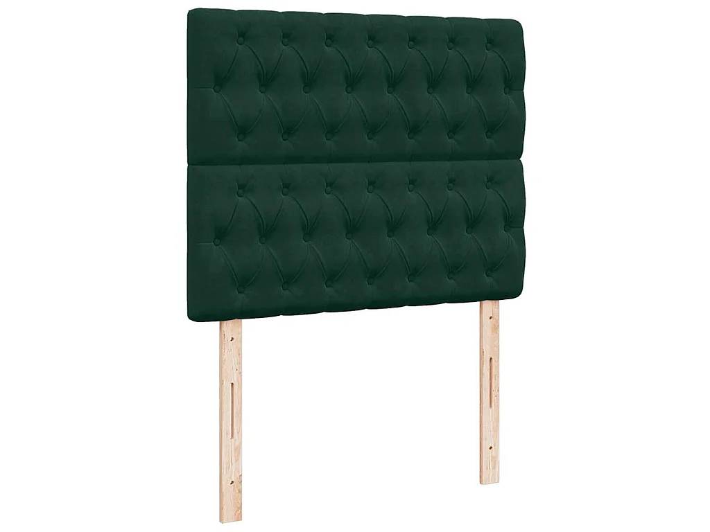 Cama boxspring com colchão 120x200 cm veludo verde-escuro