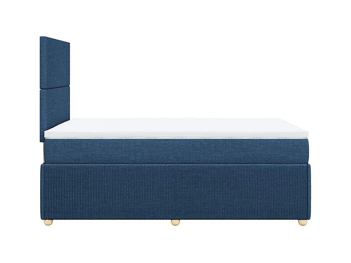 Boxspringbett mit Matratze Blau 120x200 cm Stoff