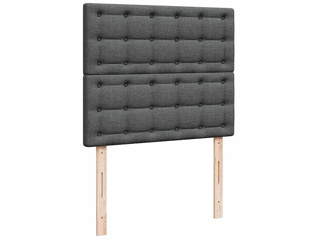 Ottoman bed met matras en LED's 120x190 cm stof donkergrijs
