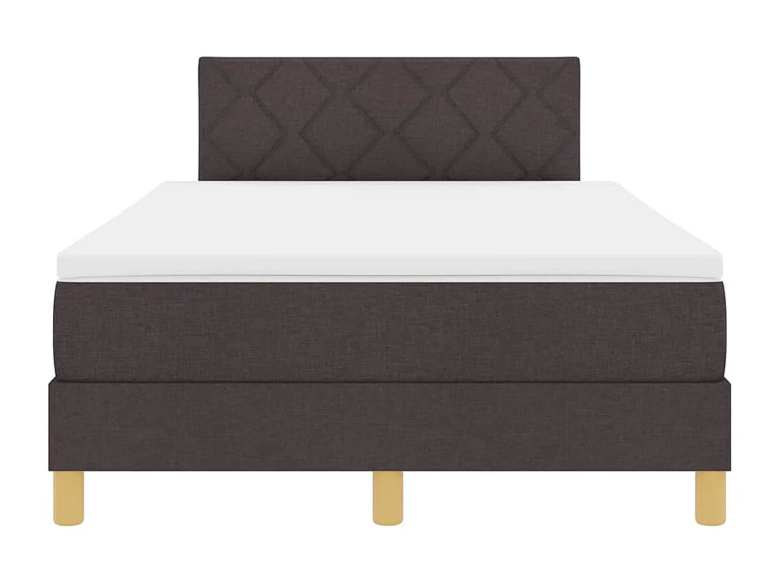 Lit boxspring avec matelas Marron foncé 120 x 200 cm tissu
