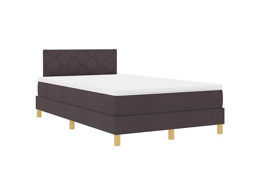 Boxspringbed met kussen Donkerbruin 120 x 200 cm Stof
